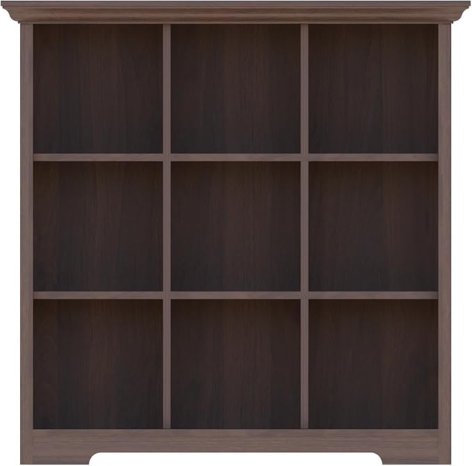 OSCHF Cube Shelf Bookcase with Base - Wooden 3 Tiers Floor Standing Low Storage Cabinet for Home and Office, 9-Cube Lattice B