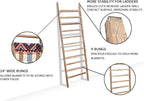 FUIN 6.4ft Extra Wide Wooden Blanket Ladder Living Room Decorative Wal Leaning Farmhouse Quilt Display Holder Rustic Wood Tow