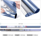 HIDBEA One Way Mirror Window Film ,Daytime Privacy Sun Blocking Reflective Window Film Static Cling Heat Control Window Tinting Film for Home and Office, Blue Silver, 35.4 x 393.7 Inch