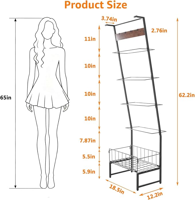Metal Blanket Rack with Wire Mesh, 4 Cubbies & Single Bar - Ideal for Home Organization