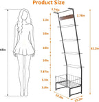 Metal Blanket Rack with Wire Mesh, 4 Cubbies & Single Bar - Ideal for Home Organization