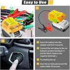 Car Jump Starter Adapter for Dewalt 20V/60V MAX - 11AWG Heavy Duty Booster Cable for 3.5L Vehicles (Battery Not Included)