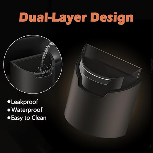 Leakproof Car Trash Can,Mini Car Trash Bin for SUV and Truck,Small Removable Liner Garbage Can,Waterproof Automotive Trash Can for Vehicle,Home,Office,Multipurpose,Easy to Clean (Black)