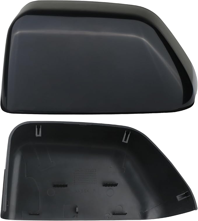 Black Paintable Tow Mirror Cover Cap | For 2017-2024 F250 F350 F450 F550 Super Duty Side by Side Accessories | LH Left Driver Side Exterior Plastic Rearview Top Half Door Mirror Cover