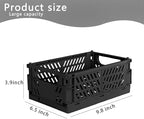 Tixill 2-Pack Mini Foldable Plastic Storage Box Mini Plastic Baskets for Organizing and Storage for Home Kitchen Bedroom Bath
