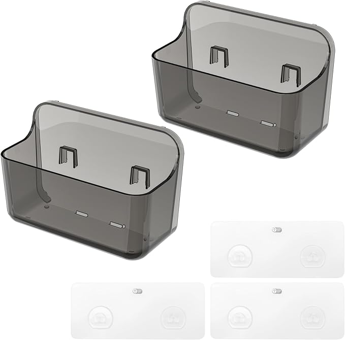 Diesisa 2pc Acrylic Wall Mount Organizer, Adhesive Cabinet Door Organizer,Acrylic Bathroom Shelves for Wall,No Drilling Hang 