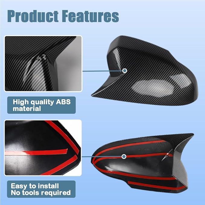 XITER Rear View Side Mirror Cover Side Mirror Cap for Honda CRV 2023 2024 2025 2026,Carbon Fiber