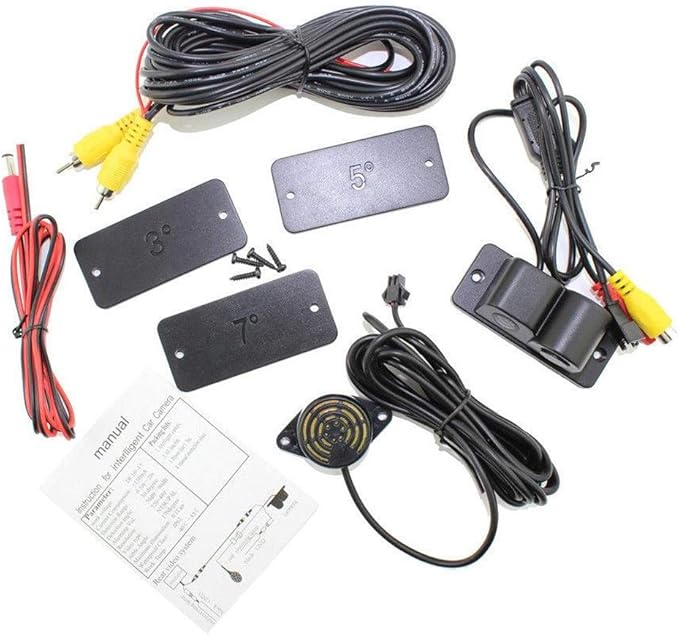 PolarLander Car Rear View Camera 2In1 Design Camera Parking Sensor Kit Auto Reversing Rearview Backup Parking Radar 170 Degre