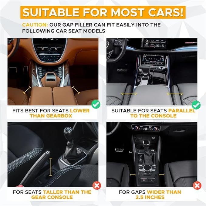 EcoNour Car Seat Gap Filler with Cup Holder (25.4 x 15.2 cm) | Auto Console Organizer in Between Front Seats for Holding Phone, Drink and Cards | Travel Accessories with 2 Headrest Hooks