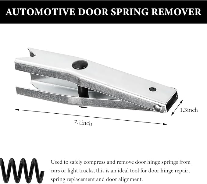 Door Spring Tool, Sturdy Metal Car Door Hinge Spring Compressor Tool Fit 1/2 Inch Wrenches, Professional Repairing Tools for 
