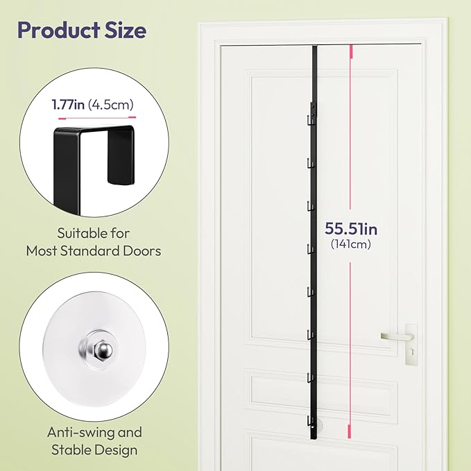 SWTYMIKI Over Door Hat Organizer - 2 Packs Metal Wall Mounted Hat Rack with 16 Hooks Design, Hanging Baseball Cap Organizer S