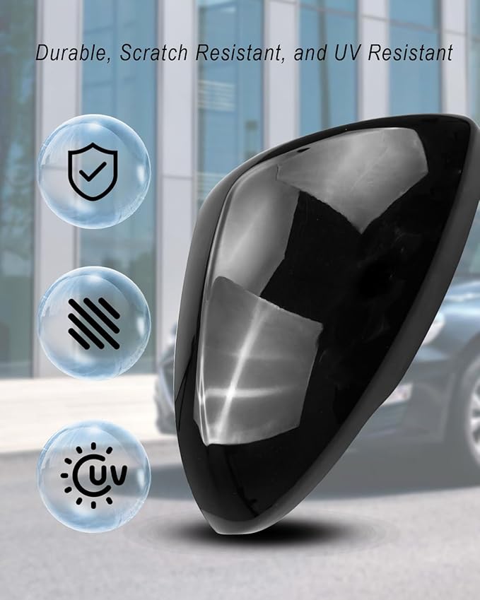 Right Passenger Side View Mirror Cover Cap Trim Shell Fits for Chevrolet Chevy Cruze 2017 2018 2019, ABS Side Mirror Cap Replacement