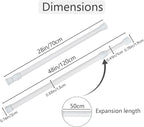 4Pcs Spring Tension Curtain Rod 28-48 Inches Adjustable Shower Curtain, Shower Rods for Bathroom, Kitchen, Window, Closet, Wh