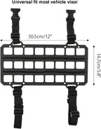 XUKEY Car Sun Visor Organizer,Vehicle Rigid MOLLE Panel Tactical Visor Organizer for Car Visor,Tactical Gear Holder for EDC Tool Holster Bag Holder Truck Equipment Mount Plate Modular Storage Shelf