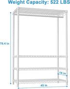Ulif H4 Plus Garment Rack, 4-Tier Portable Clothes and Clothing Rack for Bedroom and Cloakroom, Closet Storage and Organizer 