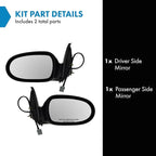 TRQ 2 Piece Driver and Passenger Side Mirror Assembly Set Electric Adjustment Heated No Memory Black Compatible with 2000-200
