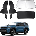 Windshield Sun Shade Car Windshield Foldable Full Windows Coverage Custom Fit for Toyota 4Runner 2025 2026 Accessories Car Window Shades Block Sun UV Rays 8PCS