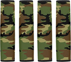 Forchrinse 4pcs Green Camo Car Seat Belt Cover Pads,Cool Soft Shoulder Seatbelt Pads,Non Slip Safety Belt Strap Shoulder Pad for Adults and Children