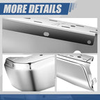 Auto Dynasty Rear Bumper End Caps Cover Compatible with 2015-2020 Ford F-150, Driver Left Side, with Parking Sensor Holes, Polished Chrome