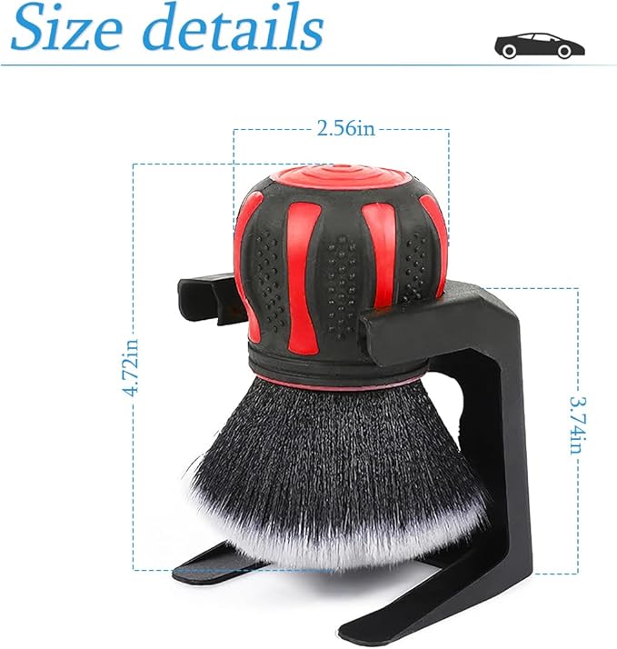 AUCELI Car Detailing Brush, Ultra Soft Auto Interior Dusting Brush with Storage Rack, Car XL Synthetic Brush Cleaning Tool, U