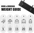 Badiano Wooden Coat Rack, Wall-Mounted Organizer for Closet, Entryway, Hallway, Foyer, Bedroom, Heavy Duty Double Hooks for H