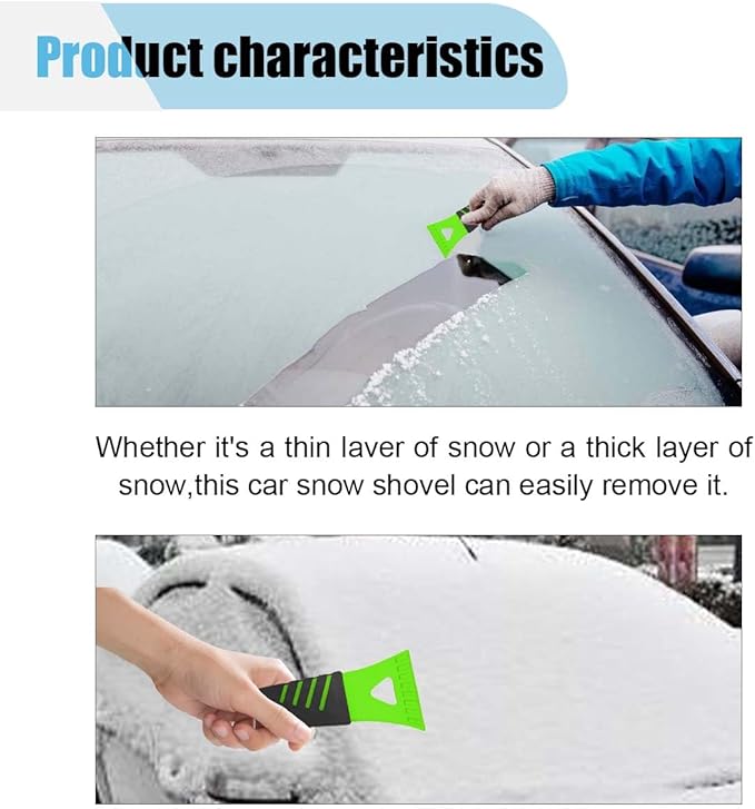 8PCS Ice Scraper for Car Windshield, No Scratch Plastic Ice Shovel Tools for Winter, Window Ice Snow Frost Removal Tool Accessories for Cars, Trucks, SUVs (8PCS)