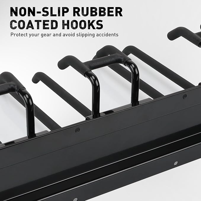 ELEAD 18-Pairs Heavy Duty Garage Tool Organizer Wall Mount Hooks, 96 Inches 1460 lbs Garden Tool Organizer with Adjustable Ho