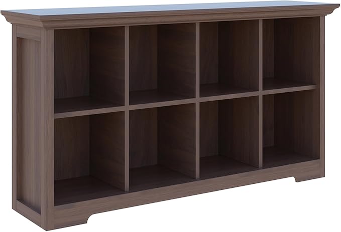 OSCHF Cube Shelf Bookcase with Base - Wooden 2 Tiers Floor Standing Low Storage Cabinet for Home and Office, 8-Cube Lattice B