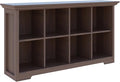 OSCHF Cube Shelf Bookcase with Base - Wooden 2 Tiers Floor Standing Low Storage Cabinet for Home and Office, 8-Cube Lattice B