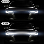 Dynamic Car Hood Light Strip, 59/71/79 Inches Flexible Exterior LED Strip Lights Waterproof Car Led Hood Light Daytime Running Light Strip for Cars, Trucks (White)