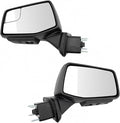 TRQ Driver and Passenger Side Mirror Set Power Heated Memory Textured Black with Spotter Glass Compatible with 2019-2021 Chev