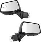 TRQ Driver and Passenger Side Mirror Set Power Heated Memory Textured Black with Spotter Glass Compatible with 2019-2021 Chev