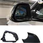 Fits For Tesla Model 3 Left Driver Side Wing Mirror Cover and Mirror Frame Set Rearview Lower Holder Tray Cap Housing 2017-2024(left side black)