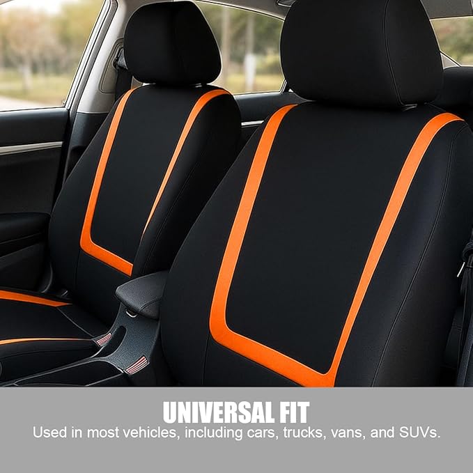 BELOMI Car Seat Covers Only, Breathable Premium Cloth Auto Seat Cover, Universal Front and Rear Seat Covers, Automotive Inter