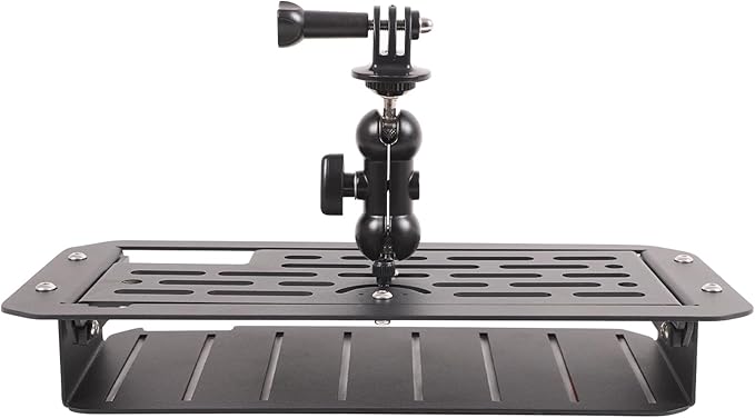Car Center Console Dashboard Storage Organizer Tray with Dash Cam Mount Holder Compatible with Toyota Tundra/Sequoia 2022-2026, Car Cameras Bracket for Go pro/Action Camera Video Record Accessories
