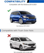 Roof Rack Cross Bars 220lbs Compatible with Kia Sedona 2015-2021,Heavy Duty Aluminum Lockable Roof Rails Crossbars Cargo Canoe Black Rooftop Cargo Carrier Luggage.