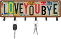 Key Holder Wall Mount Love You Bye Key Holder Hook Rack Organizer Hanger with 6 Hooks for Wall Express Love Art Sign Decor fo