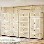 Portable Foldable Wardrobe Closet for Apartments, 3 Cabinets, Sturdy Design, Easy Assembly, Ideal for Bedroom, Bay Window, Cl