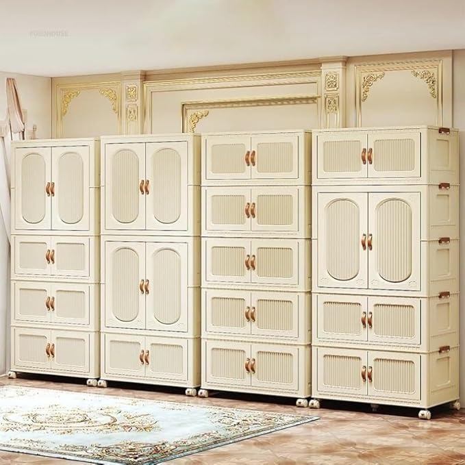 Portable Foldable Wardrobe Closet for Apartments, 3 Cabinets, Sturdy Design, Easy Assembly, Ideal for Bedroom, Bay Window, Cl