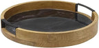 Gourmet Basics by Mikasa Lazy Susan Serving Tray, Black Marble, 14-Inch