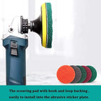 40PCS 3 inch Scrub Pads Headlight Restoration Kit VÉZAAR Scouring Pad Hook and Loop Car Hub Cleaning Auto Painting Polishing 