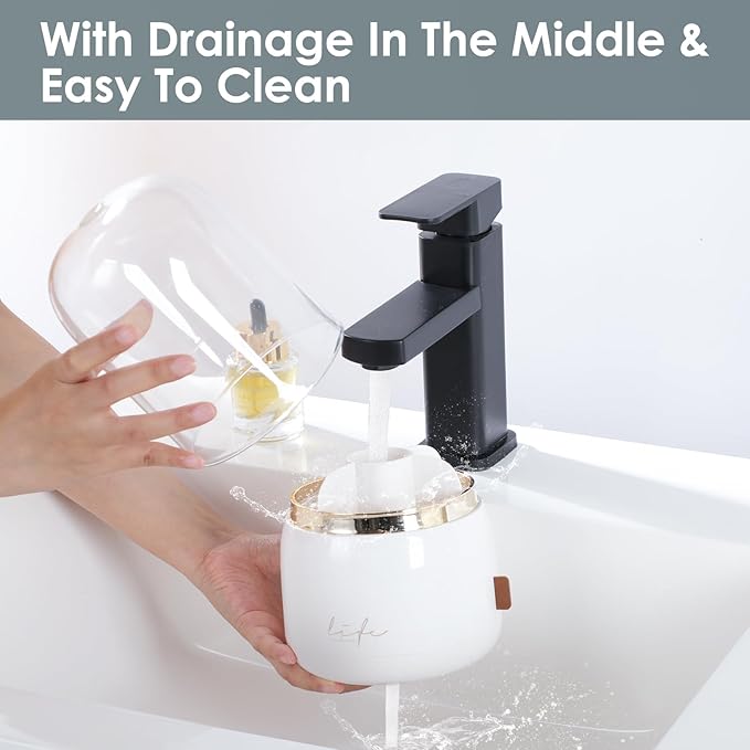 Toothbrush Holders for Bathrooms,Rotating 5-Slot with Cover and Draining Water,Kids Electric Toothbrush Holder and Toothpaste