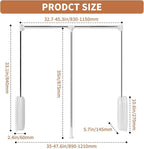 tonchean Heavy Duty Pull Down Closet Rod White, 60 Lbs Load Capacity, Adjustable 33-45 Inch Closet Rods for Hanging Clothes T