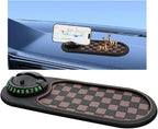 Multifunctional Car Anti-Slip Pad, 3 in 1 Rotatable Non-Slip Vehicle Dashboard Mat with Phone Holder & Temporary Parking Numb