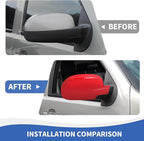 RAZPOY Rearview Mirror Cover Side Mirror Shell Trim Compatible with Chevy Silverado & Suburban & Tahoe & GMC-Yukon & GMC-Sierra & Cadillac Escalade 2007-2013, Red