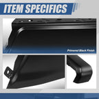 Auto Dynasty Rear Bumper End Caps Cover Compatible with 2015-2020 Ford F-150, Passenger Right Side, Non Parking Sensor Holes, Primered/Painted Black