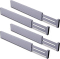 Utoplike Bamboo Drawer Dividers Large, Gray Kitchen Drawer Organizers Adjustable, Spring Loaded, Works in Dresser, Bathroom, 