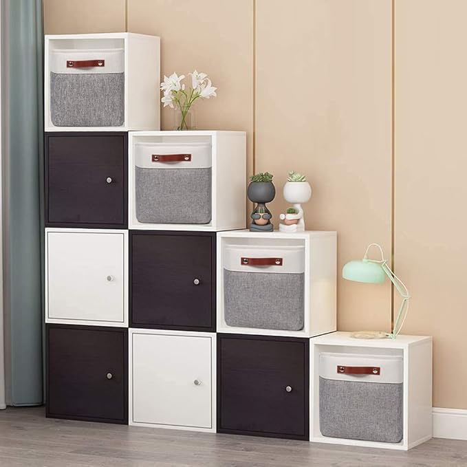 Kntiwiwo Fabric Storage Cubes 10.5”x10.5”x11” Cube Storage Bins for Closet Organizers and Storage Shelves Foldable Storage Bi