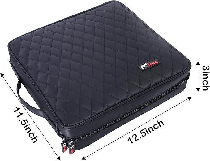 CCidea 200 Capacity CD/DVD Case Holder Portable Wallet Disc Storage Binder Nylon CD Bag for Car, Home, Travel Carrying Protector Organizer (200-Black)