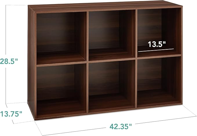 Best Choice Products 6-Cube Storage Organizer, 13.5in Shelf Opening, Bookcase, Display Shelf, Customizable w/ 3 Removable Bac